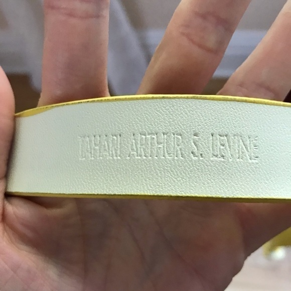 Tahari Arthur S Levine Faux Yellow Snake Skin Belt main image 7